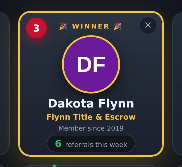 Referral drawing winner revealed on the projector